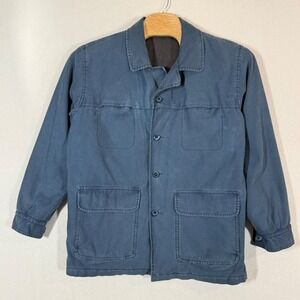 Black Bull Chore Jacket Mens Large Blue Workwear Quilted Lined Brazil